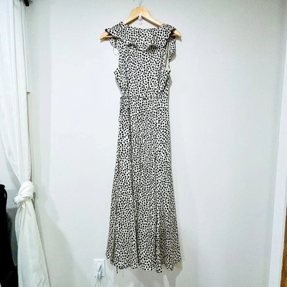 MANGO Beige maxi polka dot and ruffles dress - Picture 11 of 11